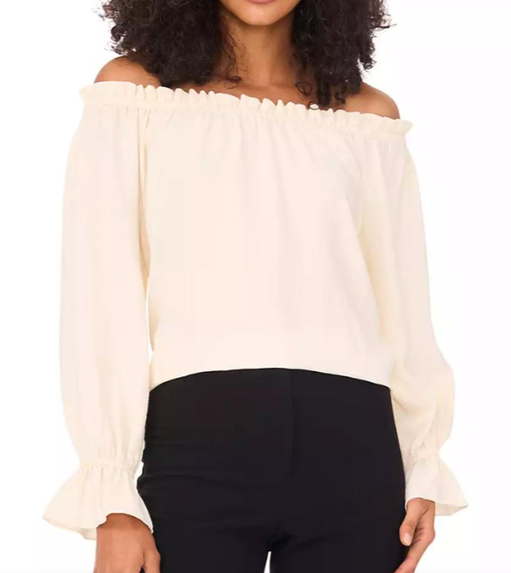 MSK Women's Scuba Crepe Off-The-Shoulder Top Size M